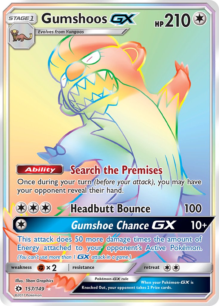 Sun & Moon Gumshoos GX [Secret-Rare] Pokémon card